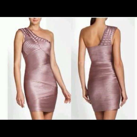 BCBGMAXAZRIA Mauve Rose Bandage Dress