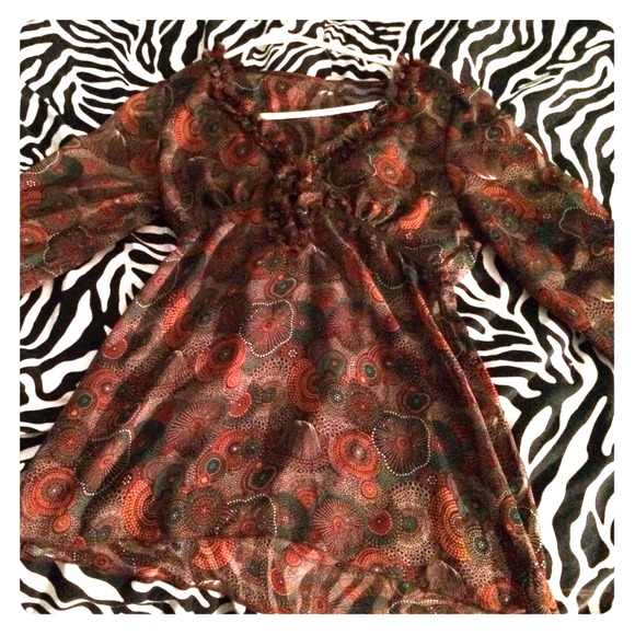 Mark Brown Tunic Top 💛 - Picture 1 of 1