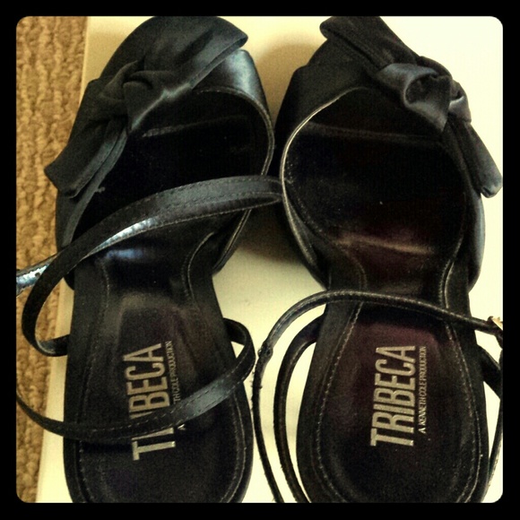 Navy blue dressy sandals by Tribeca