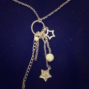 Silver Star and Pearl Necklace