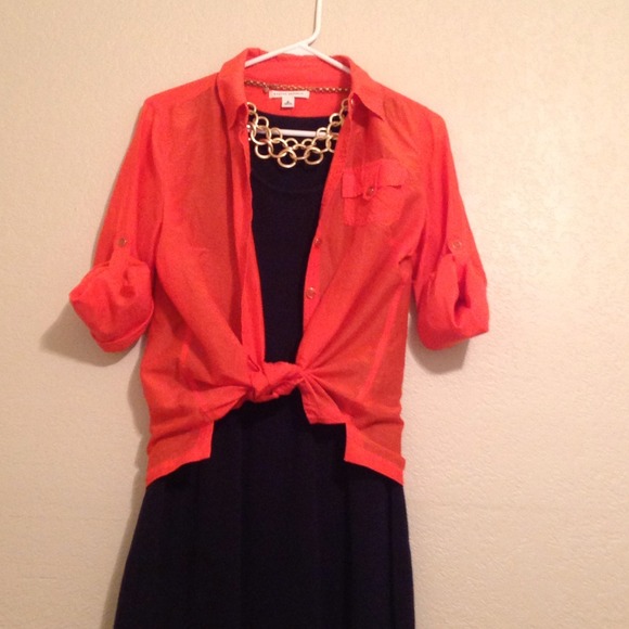 Orange Banana Republic button up
