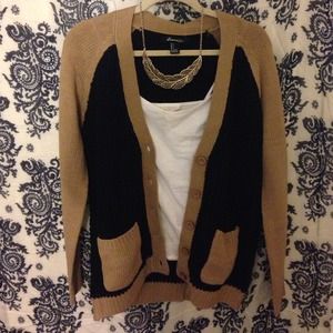 New Taupe and Black Cardigan