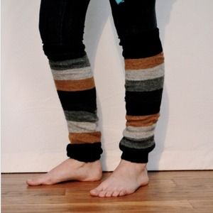 Leg Warmers. Brown grey black thick boot socks