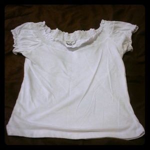 White off the shoulder baby doll top
