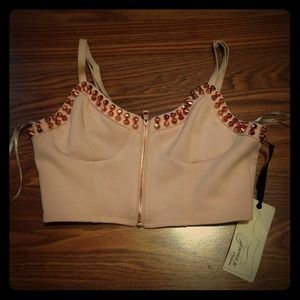 SOLD - Peach x Rose Gold bustier - sz S
