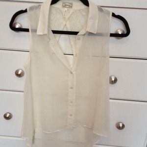 Sheer lace back tank top