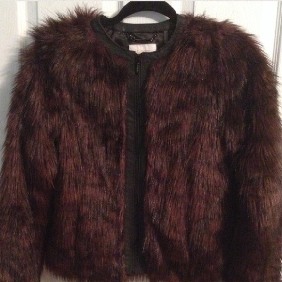 **SOLD on ebay** Oxblood faux fur jacket