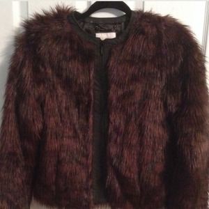 **SOLD on ebay** Oxblood faux fur jacket