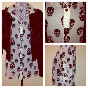 Hi Low Sheer Skull Blouse