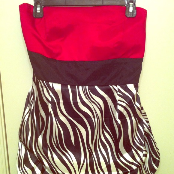 Red, zebra dress