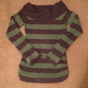Navy and Green Striped Sweater