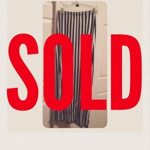 Black and white maxi skirt