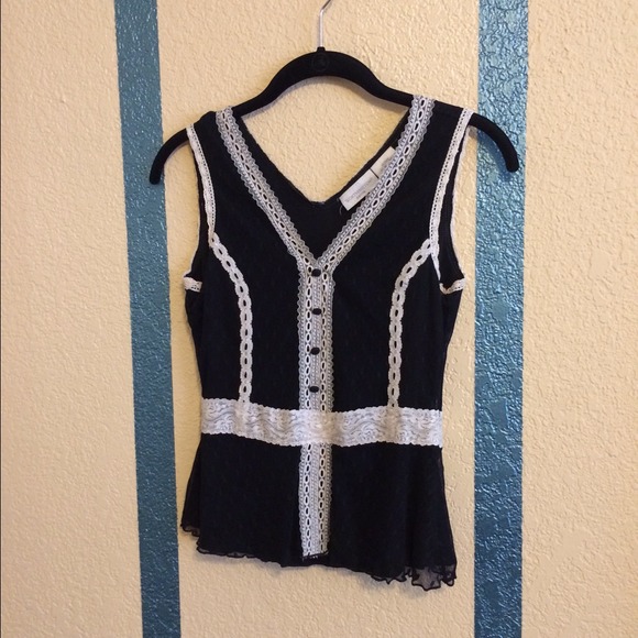 Short Black and Lacey Top