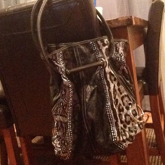 Black cheetah bling purse!
