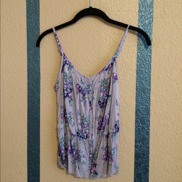 Grey-Blue floral tank
