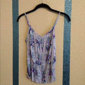 Grey-Blue floral tank