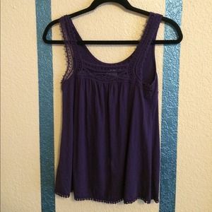 Deep Purple Lacey Neckline Tank