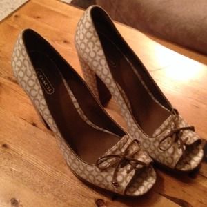 Two pair Coach peep toe heels bundling