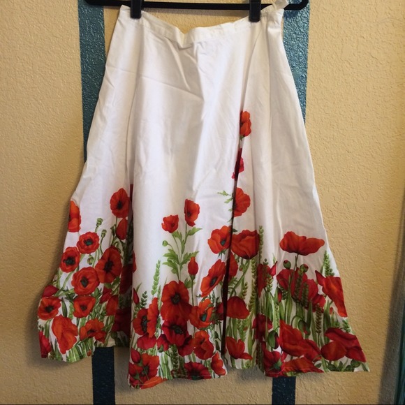 Long Red Poppy Skirt(or dress)