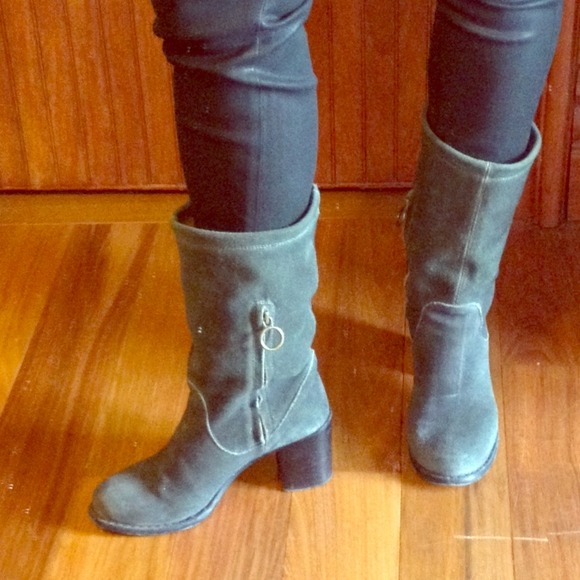 Fiorentini & Baker mid-calf green suede boots
