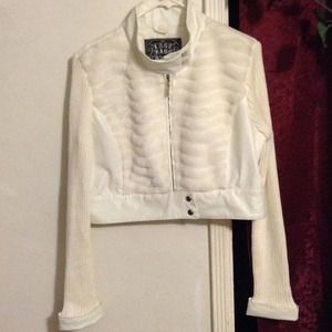 White Pleather Faux Fur Jacket