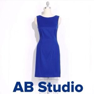 AB Studio cobalt blue sleeveless sheath dress