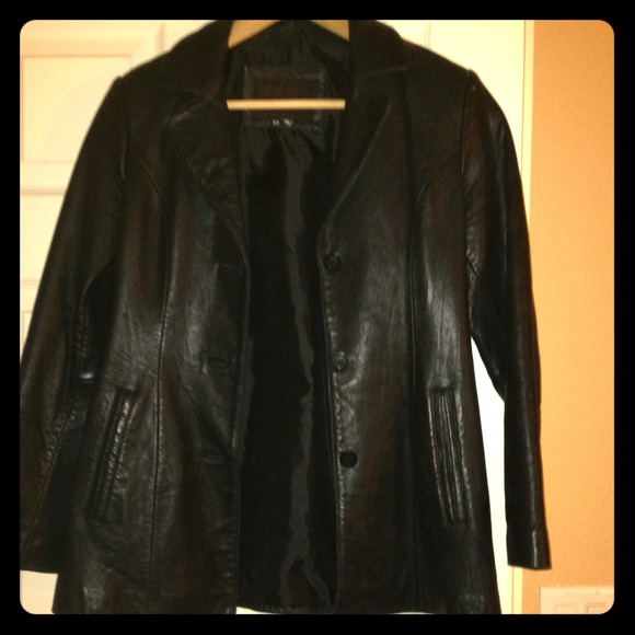 Black leather Jacket.