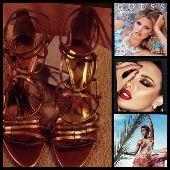 Guess Shoes - 🎉HP🎉Gorgeous Bronze Strappy Heels