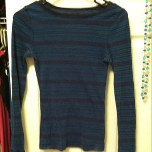Long sleeve blue striped shirt
