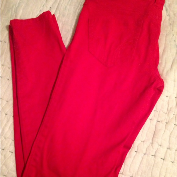 Hollister red skinny jeans
