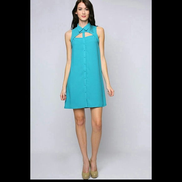 SOLD. TEAL SHIRT DRESS