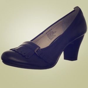 Brand New Black Hush Puppies Pumps with Fringe