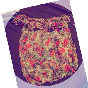 One shoulder flower top!