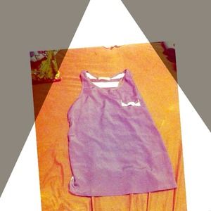 Tank top blue In front-striped in the back.