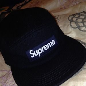 Supreme navy blue 5 panel hat