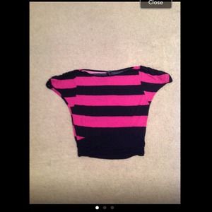 Pink and Black striped top