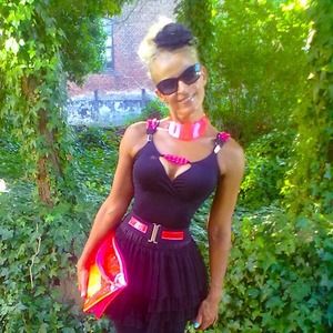 See through plexiglas necklace in neon pink