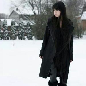 Girl with a dragon tattoo wool coat w/ hood