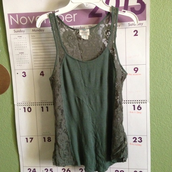 Free people Ribbed Tank with lace sides and back