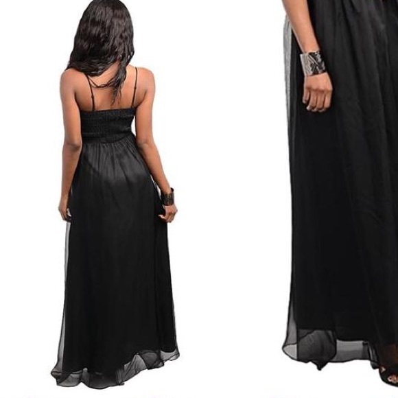 👑Black Chiffon Evening Gown - Medium (Clearance) - Picture 5 of 6