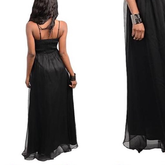 👑Black Chiffon Evening Gown - Large (Clearance) - Picture 5 of 6