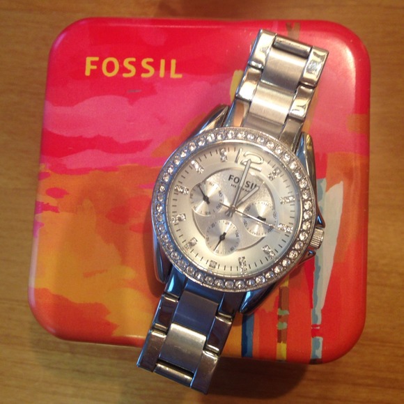 Fossil Watch with Rhinestone Bezel
