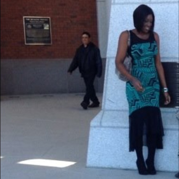 👑#19 & 20 Black & Emerald Long Dress/Small (CLEARANCE) - Picture 4 of 10