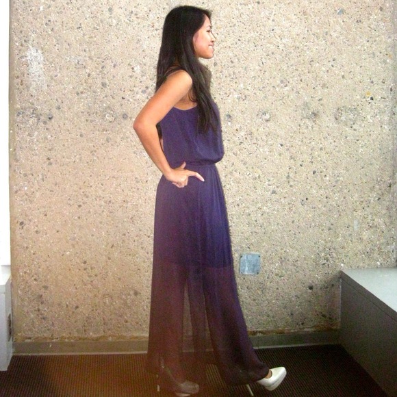 Lace Detail Chiffon Maxi - Picture 2 of 3