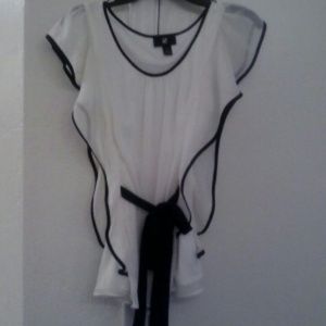 White and black shirt