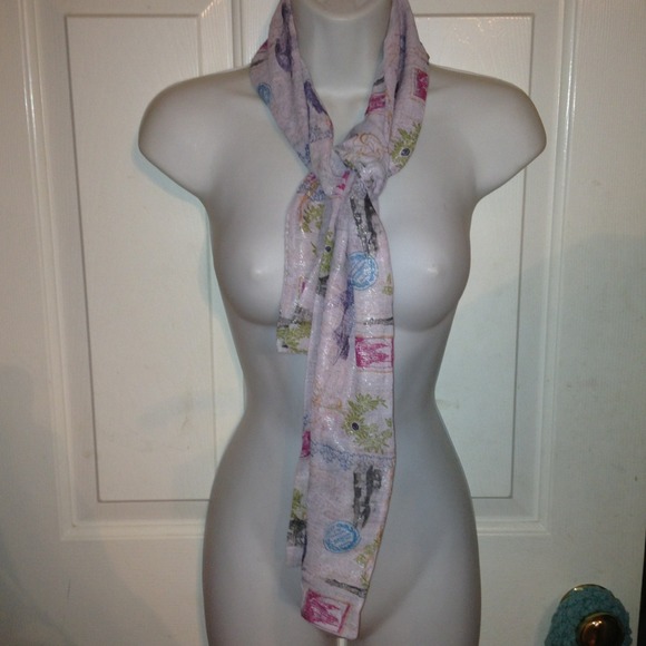 homemade Accessories - ⚡️SOLD⚡️Silklike Paris theme scarf made by my mom