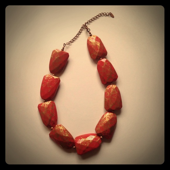 Gold and rust necklace