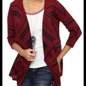 🚫TRADED🚫 Maroon Aztec Oversized Cardigan