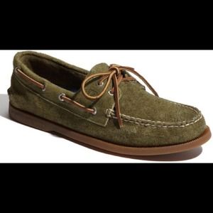 REDUCED Sperry TopSider green suede shoes