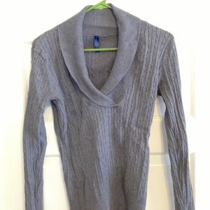 Grey cable knit sweater - great for layering!